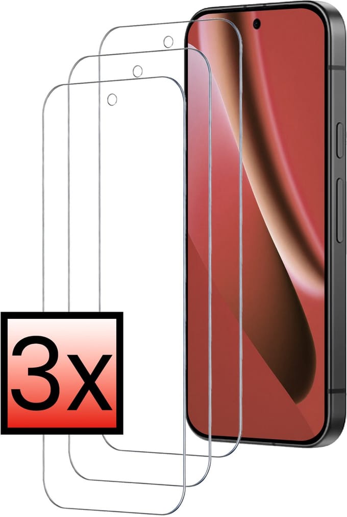 Screenprotector - 3 Stuks - Geschikt voor Google Pixel 10a - Extra Sterk - Beschermglas - Gehard Glas - Tempered Glass - Screen Protector - Bescherm Cover