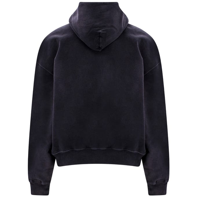 Gebroken witte Wave Off Boxy zwarte hoodie