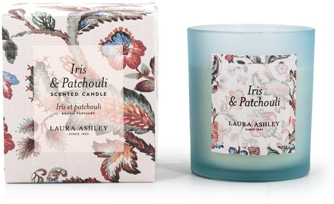 Laura Ashley Geurkaarsen - iris en patchouli - geparfumeerd
