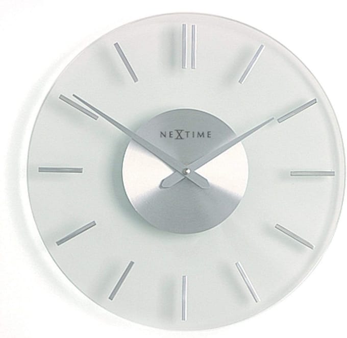 NeXtime Stripe – Wandklok – 31 cm – Glas/Aluminium – Transparant