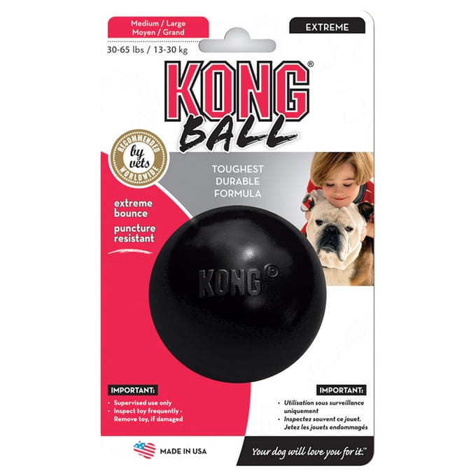 Kong Extreme Bal - Honden Speelgoed - Zwart - M/L - Ø 7.5 cm