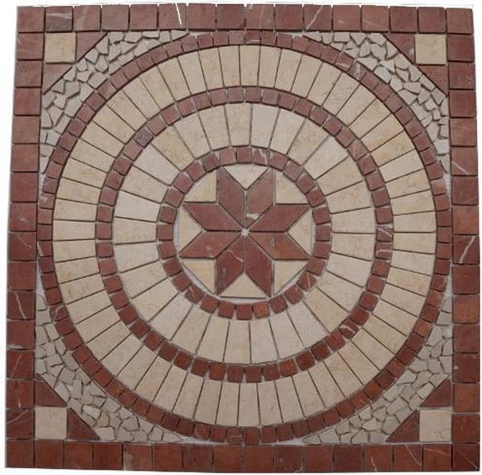 Mozaiek medallion windroos 66 x 66