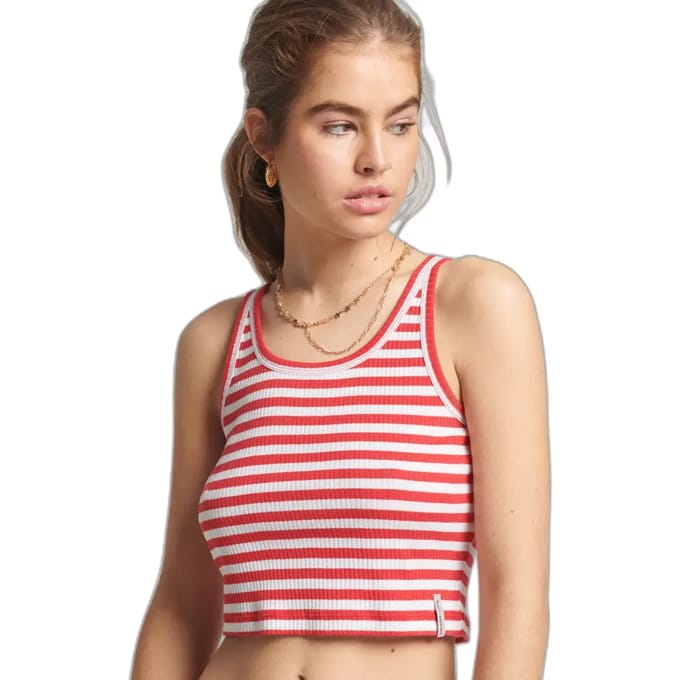 Superdry Dames Geribd kort Vintage hemdtopje van biologisch katoen