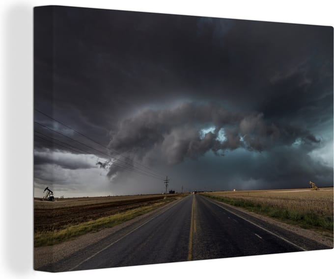 Canvas Schilderij The Bears Cage Tornado bij Texas - 90x60 cm - Wanddecoratie