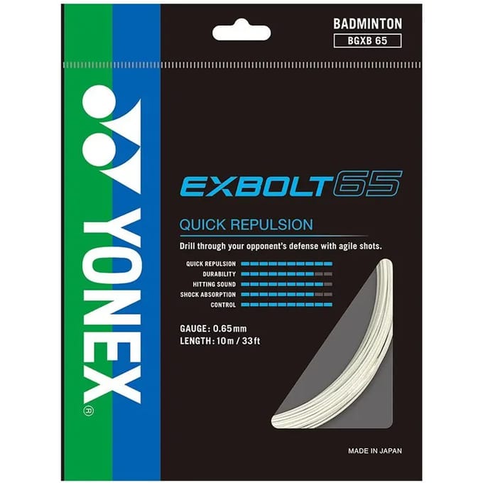 Yonex Exbolt 65 badmintonsnaren set 10m - wit - 0.65mm