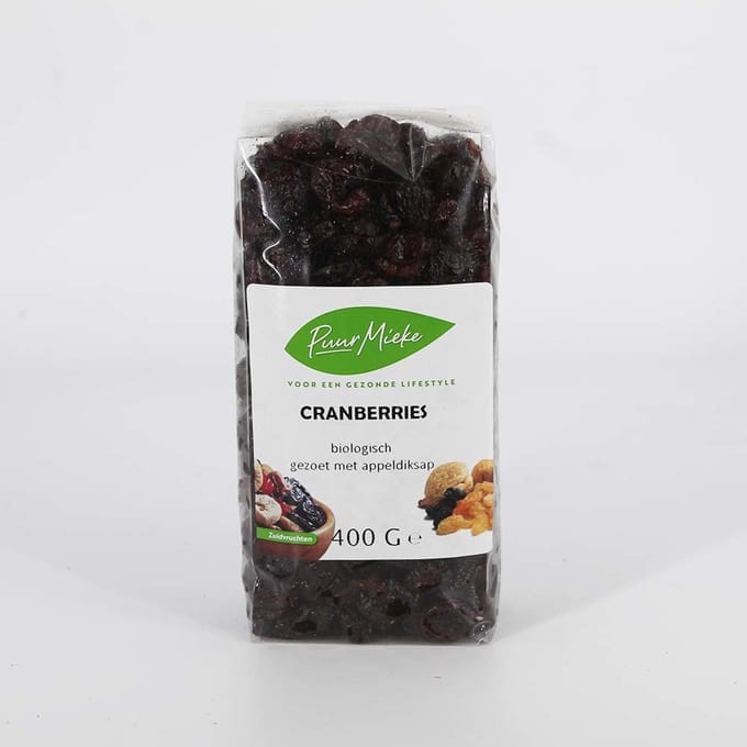 Cranberries gezoet met appeldiksap - 400g - BIO