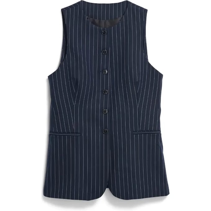 Lang damesvest Armedangels pinstripe