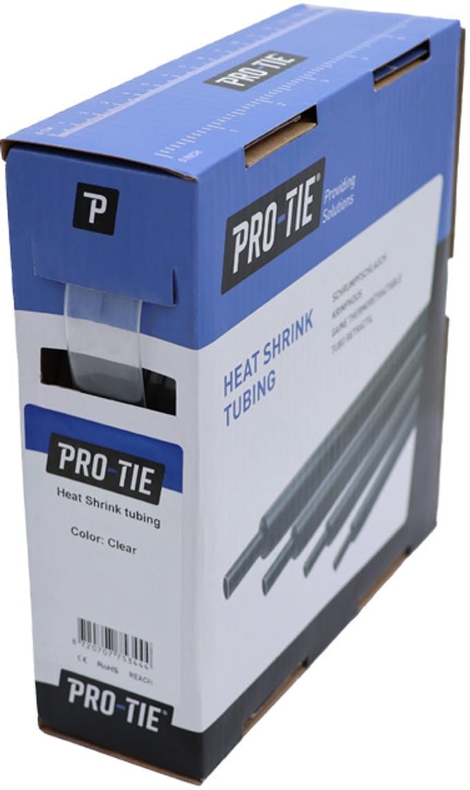 PRO-TIE® - Krimpkous 18-6 mm Transparant Dunwandig krimpverhouding 3:1 (Box 5 meter) - PRO-TIE