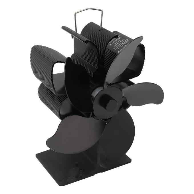 Hitteaangedreven Haardventilator Zwart Kachelventilator 5 Bladen Thermische Kracht Hittebestendig Eco black