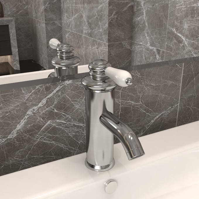 vidaXL - Wastafelkraan - 130x180 - mm - zilverkleurig