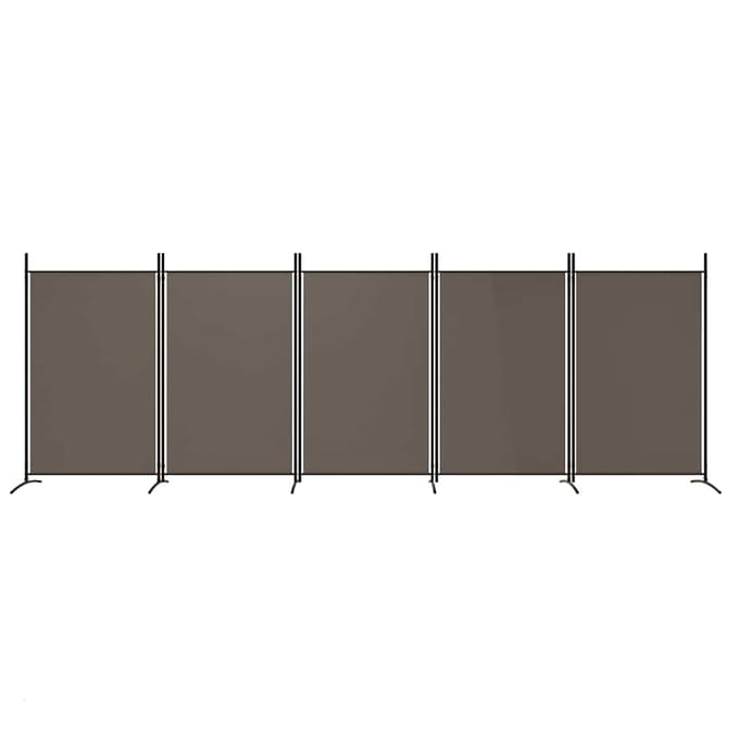 vidaXL - Kamerscherm - met - 5 - panelen - 433x180 - cm - stof - antracietkleurig