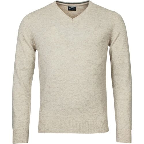 Baileys Trui V-Neck Uni Color Lambswool Off White / male