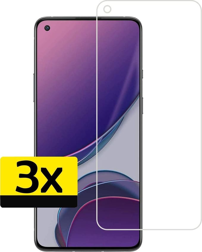 Screenprotector - Geschikt voor OnePlus 8T - 3 Stuks - Extra Sterk - Beschermglas - Gehard Glas - Tempered Glass - Screen Protector
