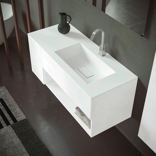 progettobagno Evo 50 Lago washbasin with vanity unit 120 cm Right MB50E3090LDHIBI
