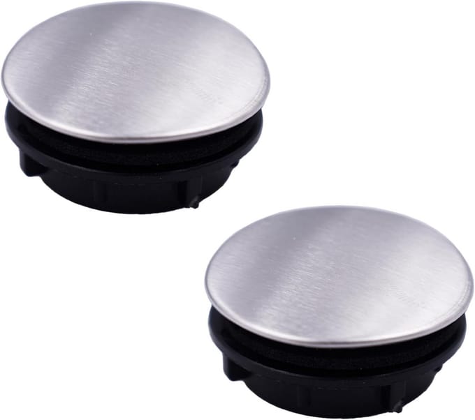2 Stuks Kraangat Afdekplaat RVS - Universele Blanke Plug voor Keukenkraan Gat (35mm Kort)