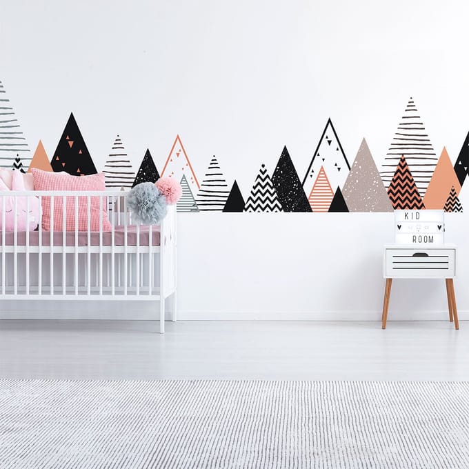 Kinderstickers van Scandinavische bergen van Rafika, 120 x 200 cm