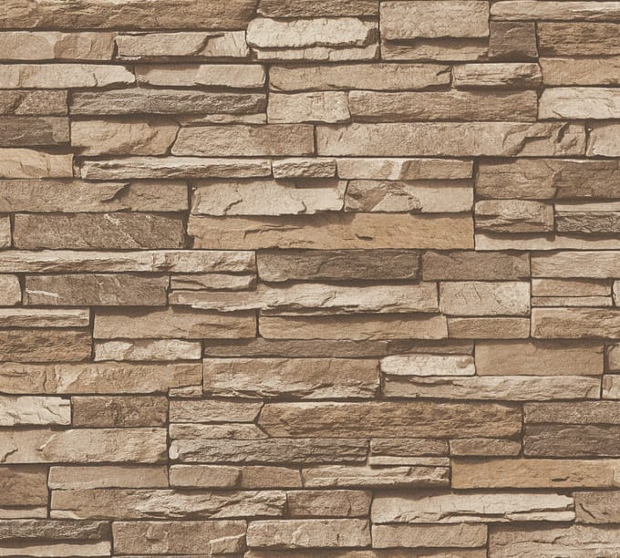 NATUURSTEEN BEHANG | industrieel - Bruin Beige - A.S. Création Elements 2