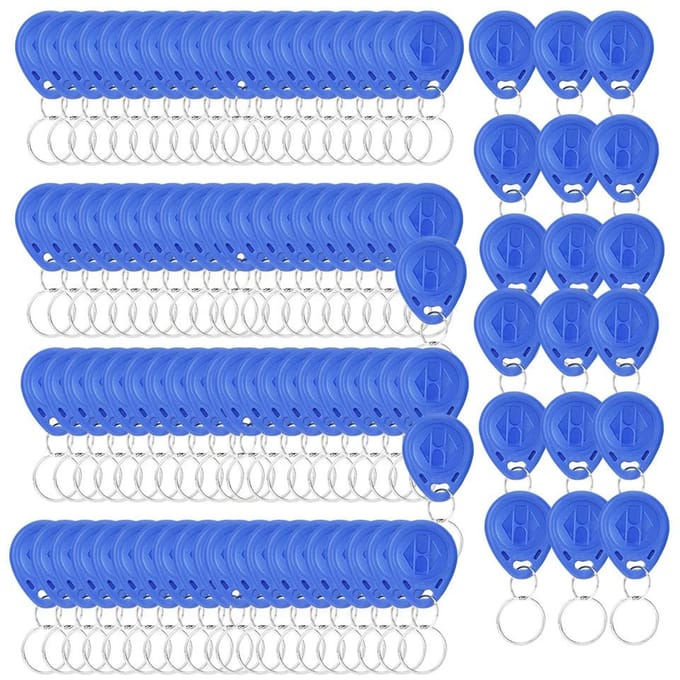 Lot de 100 cartes d'accès RFID intelligentes et étanches 125 kHz blue