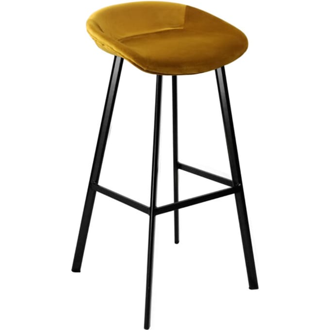 KICK® FINN Barkruk Goud – Zithoogte 80 cm – Velvet – Stalen Frame