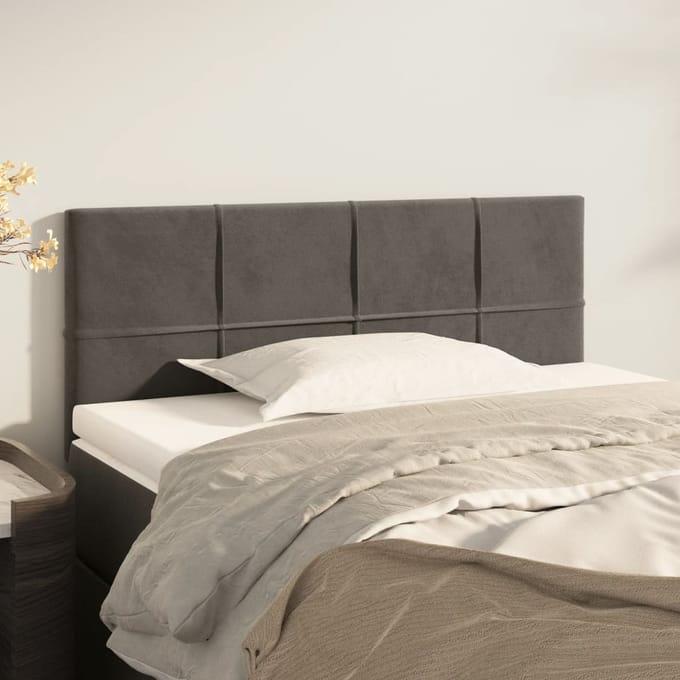 vidaXL - Hoofdbord - 100x5x78/88 - cm - fluweel - donkergrijs