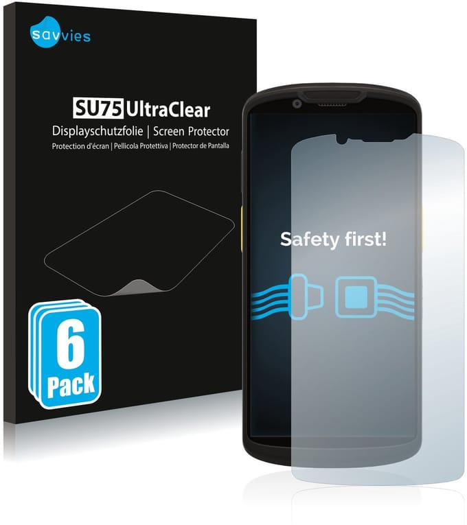 Savvies - Screenprotector voor Zebra TC53 - Folie Beschermfolie transparant 6 Stuks