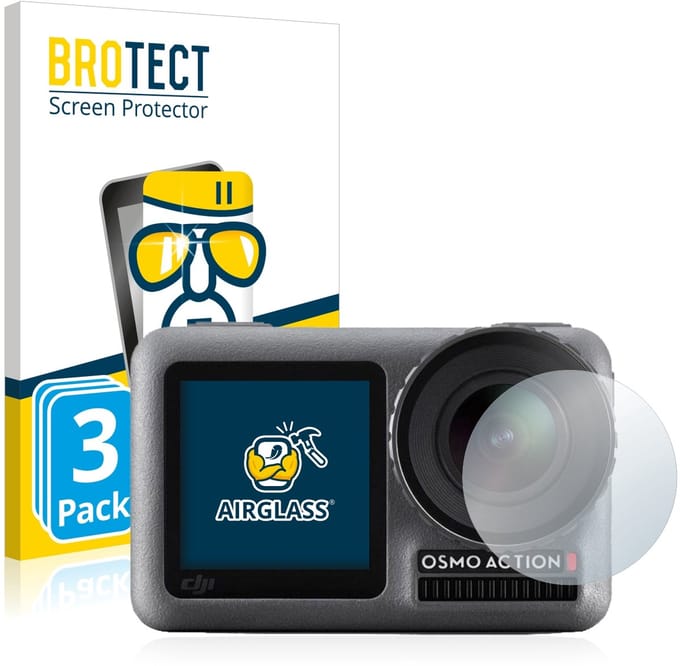 Screenprotector 3 Stuks voor DJI Osmo Action (Lens) Beschermglas transparant
