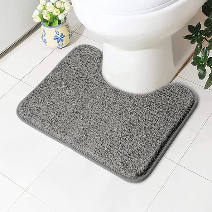 Extra zachte toiletmat met antislip, U-vormige badkamermat in microvezel