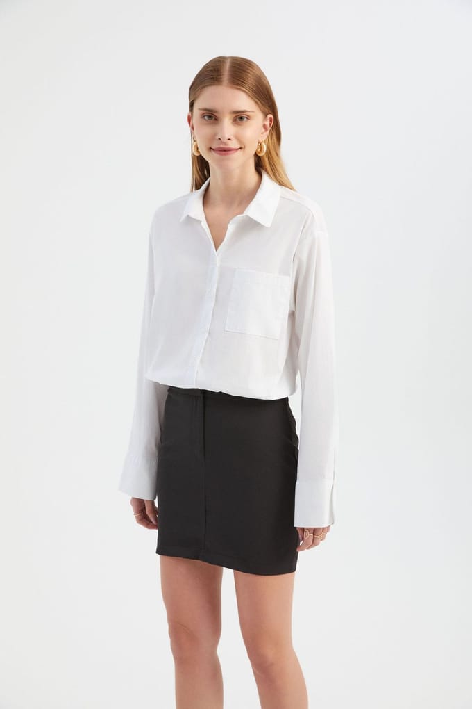 Gecombineerde Mini Shirt Jurk