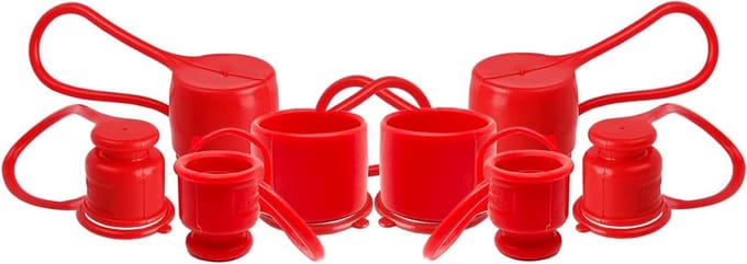 Hydraulische Koppeling Covers - Stofdoppen Hydrauliek - Bescherming Hydrauliek - Rubberen Deksels - 1/2 inch - Rood