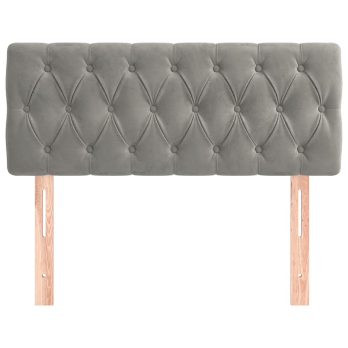 vidaXL - Hoofdbord - 100x7x78/88 - cm - fluweel - lichtgrijs