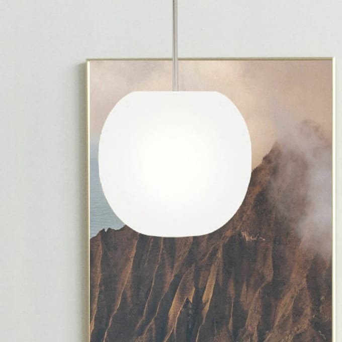 Casablanca hanglamp Acai, wit, glas, Ø 16 cm, E27