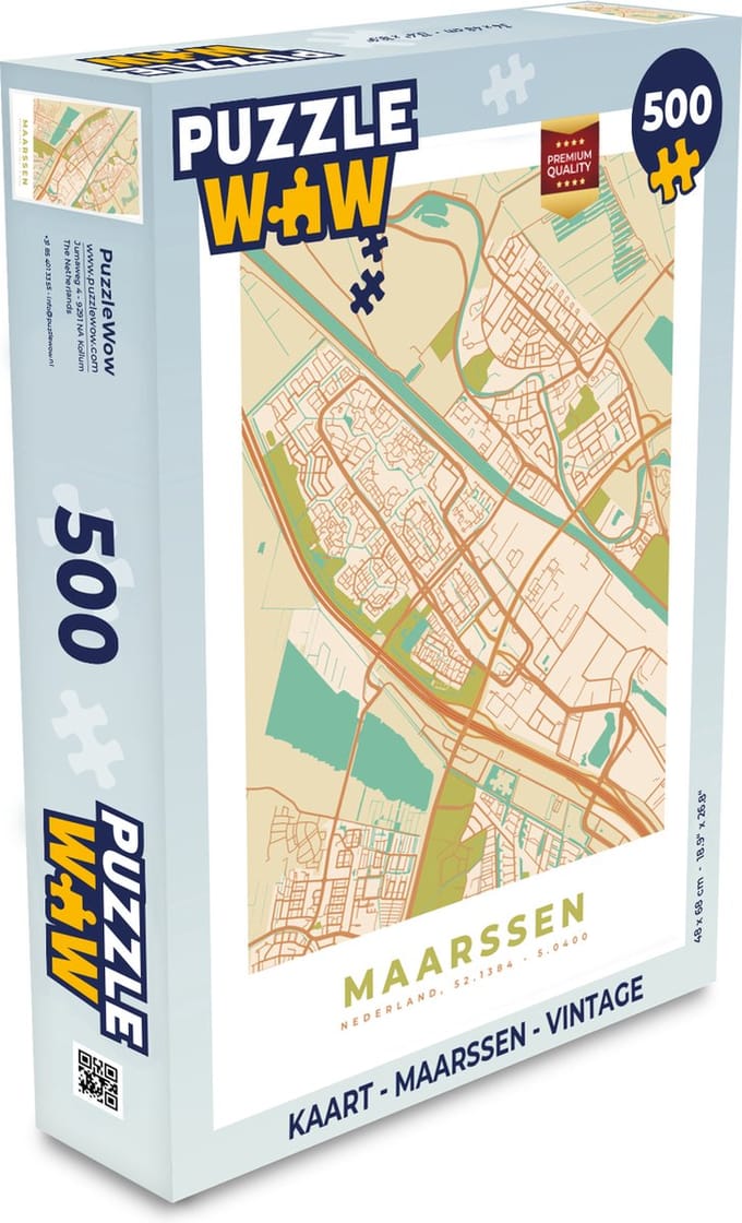 Puzzel Kaart - Maarssen - Vintage - Legpuzzel - Puzzel 500 stukjes
