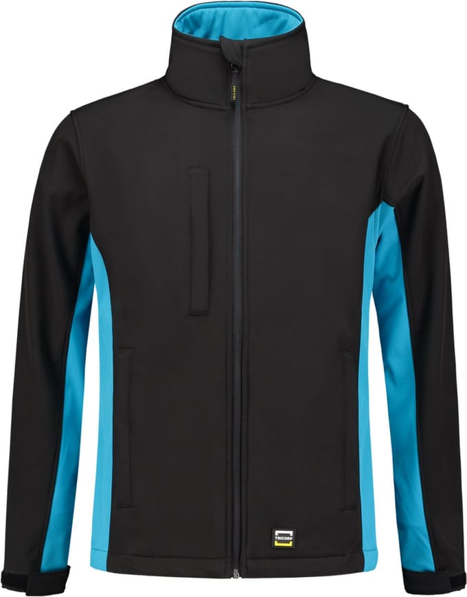 Tricorp 402002 Softshell Bicolor - Zwart/Turquoise - 6XL