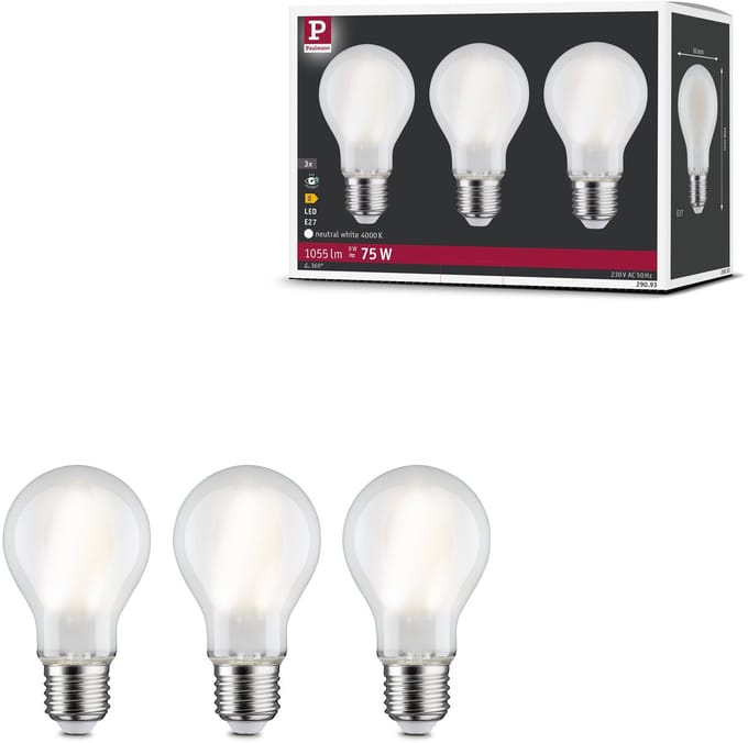 Filament 230 V LED-gloeilamp E27 3x1055lm 3x9W 4000K Mat