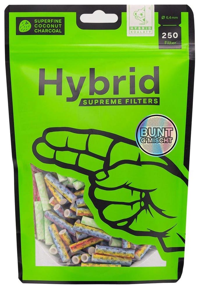 Filters Hybrid Supreme 6,4 mm 250 stuks Kleurenmix green