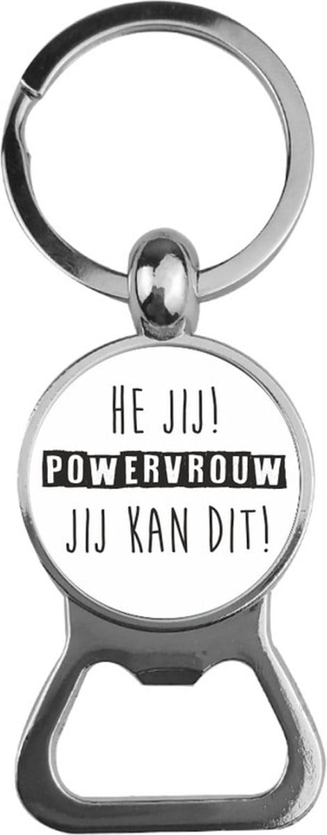 Bieropener Glas -  Powervrouw Jij Kan Dit