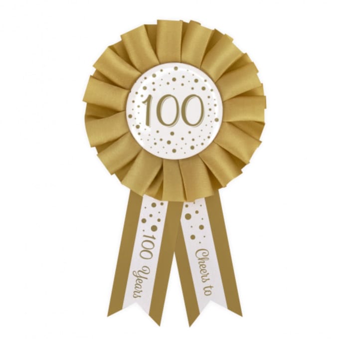 Party Rosettes gold/white - 100