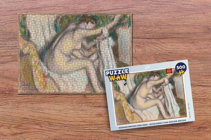 Puzzel Woman Drying Her Arm - Schilderij van Edgar Degas - Legpuzzel - Puzzel 500 stukjes