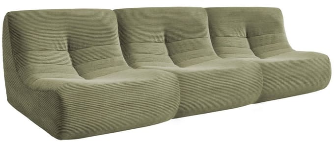 sweeek - Set van 3 ribfluwele fauteuils 1 zitplaats - meerdere kleuren - sokol