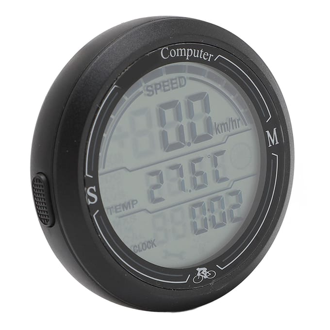Fietssnelheidsmeter Odometer Multifunctionele Elektronische Snelheidstester Temperatuur Tijdweergave Cyclus gray