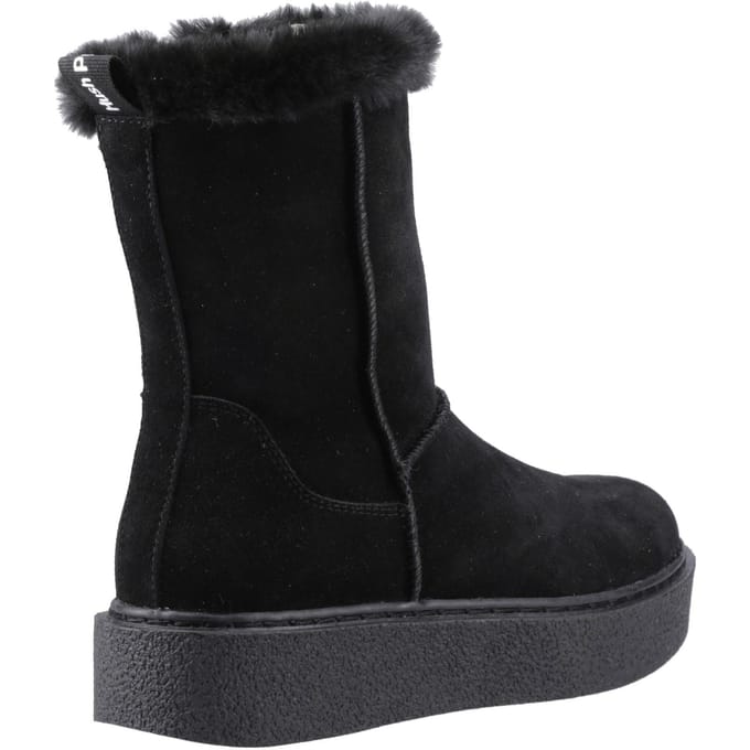 Hush Puppies Becca Mid Suede Dames Zwarte Laarzen