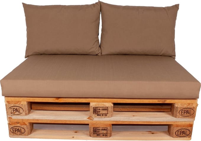 Palletkussen set plof Taupe 120x80x10 cm