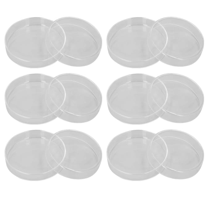10 pièces Boîtes de Pétri de laboratoire en verre Boîtes de culture avec couvercles pour expérience de biorecherche white