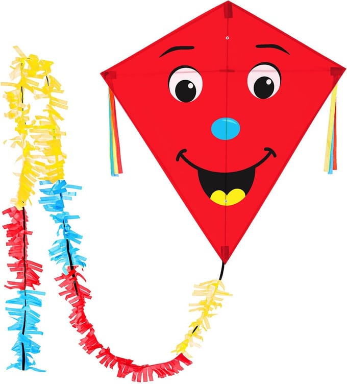 Kindervlieger Wolkensturmer Eddy Smile Red 1173 Rood 75 x 75 cm
