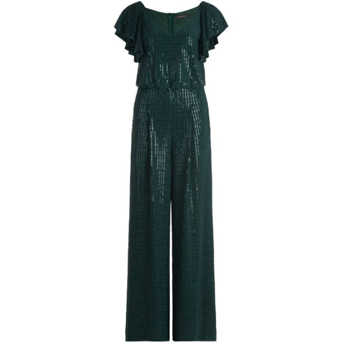 Glanzende jumpsuit met V-hals