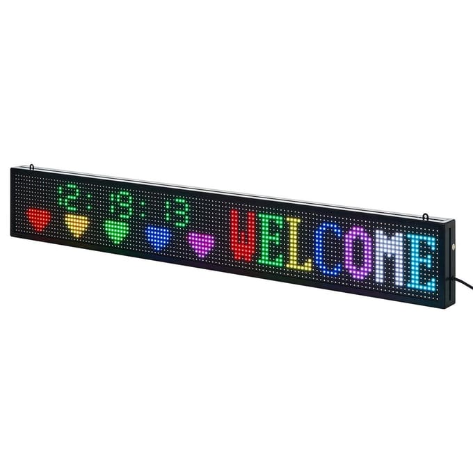Panneau LED Programmable 52x8 pouces Affichage Numérique Défilant P10 Pleine Couleur