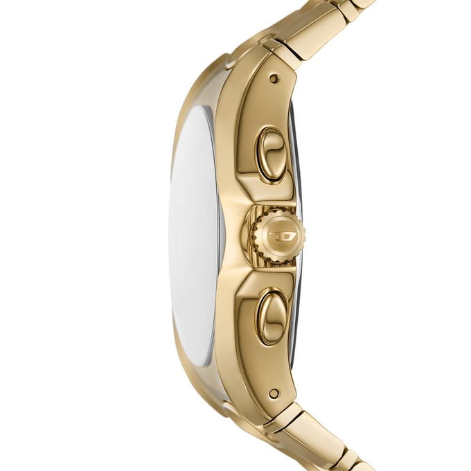 Diesel D-CURVE Heren Horloge 48 mm - Goudkleurig