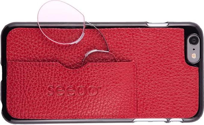 Seeoo Light rood +2.5 met iPhone 6 PLUS hoesje met vak