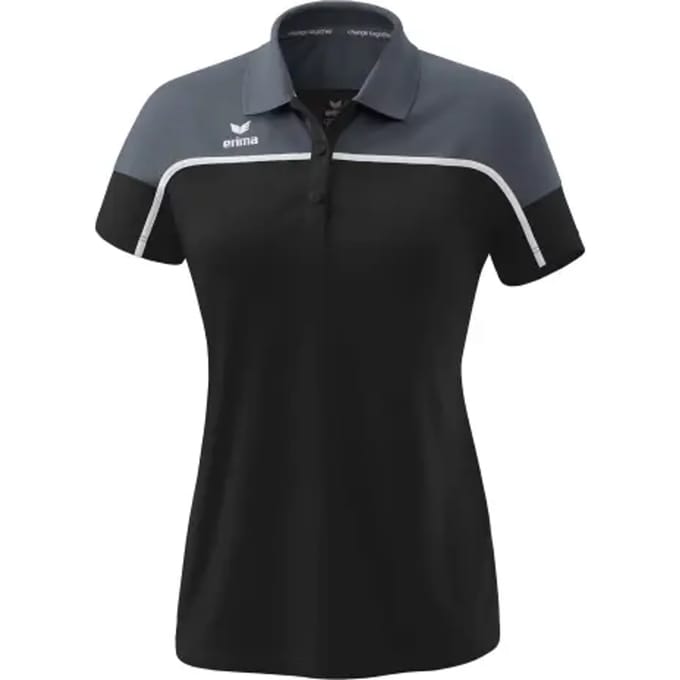 Erima Change Polo Dames - Wit / Slate Grey / Zwart | Maat: 40