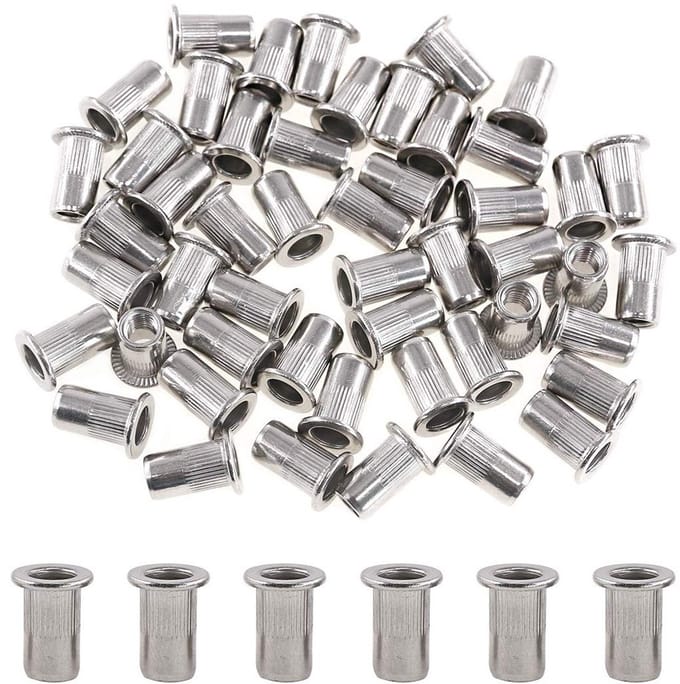 50 Stuks M5 RVS Platte Hoofd Draad Rivet Insert Moer Set voor Duurzame Bevestiging en Montage